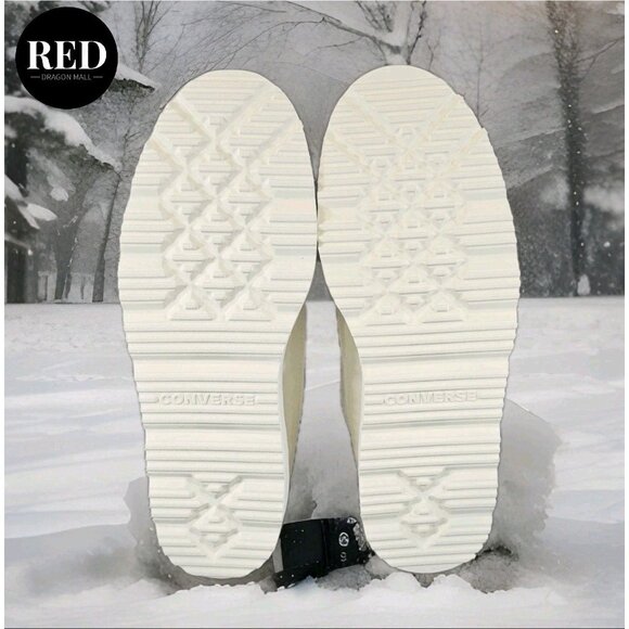 Converse Chuck Taylor Ivory Off White Leather Crafted Boot Men's 8/ Women's 9.5 - Picture 7 of 15